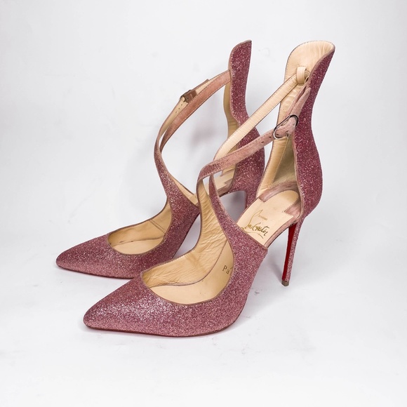 Christian Louboutin Marlenarock Size 36.5 100mm Heels in Glitter Pink. - Picture 5 of 12